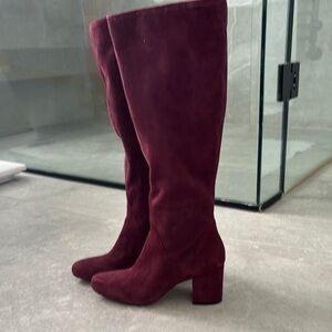 Aldo Elegant Burgundy Knee-High Boots